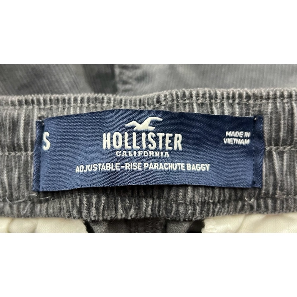 Hollister Adjustable Rise Parachute Baggy Corduroy Jogger Pants Gray Size Small - Picture 8 of 9